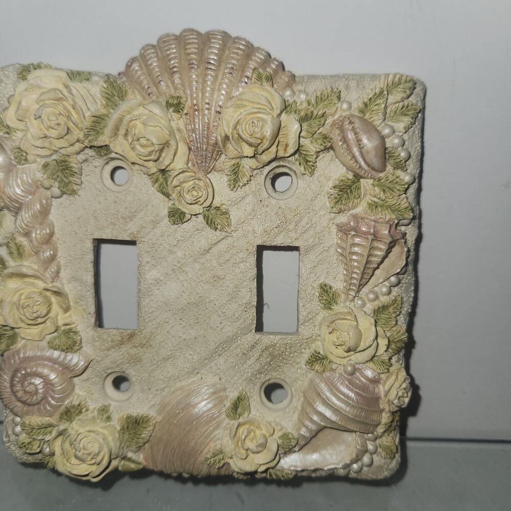 Vintage Shabby Chick Boho Grandma Core Cottage Core Ceramic Double Switch Cover